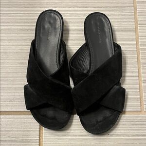 Mansur Gavriel Black Suede Mules